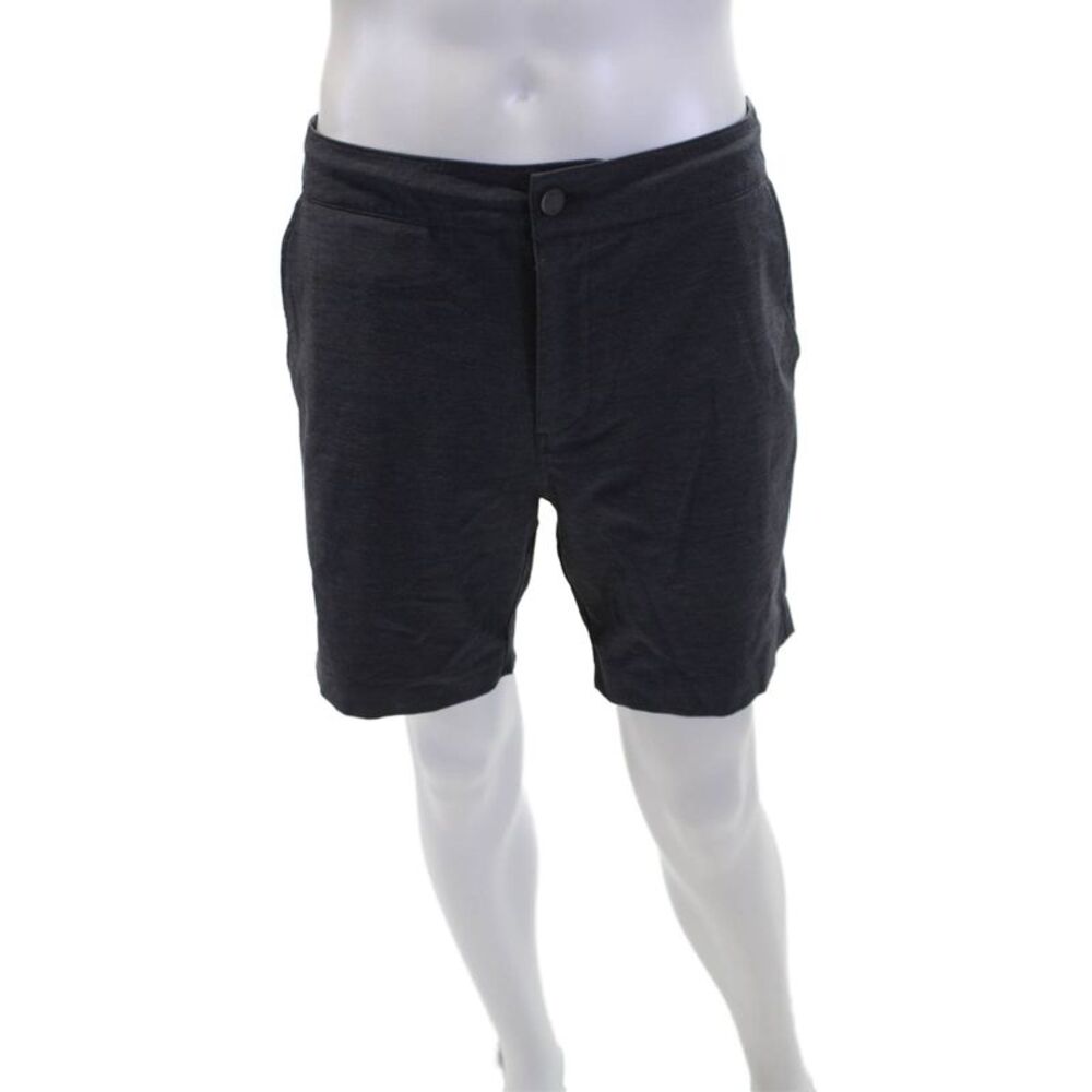 All Day Mens Buttoned Drawstring Waist Flat Front Board Shorts Gray Size 31